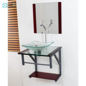 Gabinete de Vidro Para Banheiro 40cm Com Cuba Quadrada - Oferta na Shopee