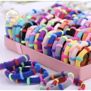 Kit  36/72 Xuxinha elastico de Cabelo Colorido Listradro Envio Imediato - Oferta na Shopee