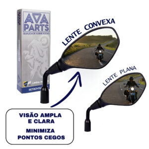 Retrovisor F800 GS650 Cg Fan Titan Lente Convexa haste curta Honda Dafra Kawasaki Suzuki Triuph - Oferta na Shopee