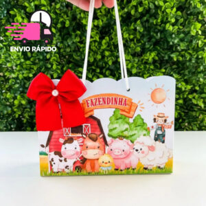 Sacolinha Pegue e Monte Fazendinha Vermelho - Menino - Lembrancinha - Festa - Aniversário - Oferta na Shopee