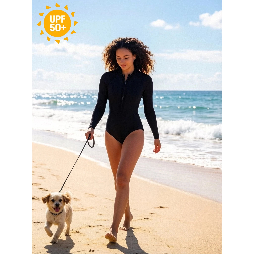 HNYHWKR Maiô de manga comprida estilo , protetor solar de alta elasticidade, zíper, UV400 HNYHWKR Maiô de manga comprida estilo , protetor solar de alta elasticidade, zíper, UV400