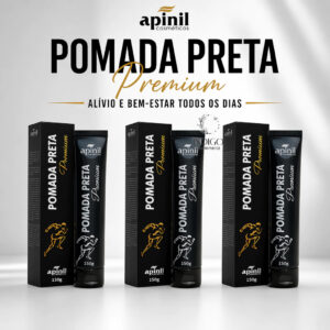 Kit 3un Pomada Preta Premium APINIL 150g - APINIL - Oferta na Shopee