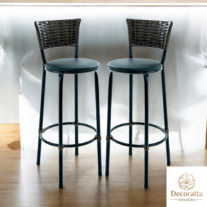 kit 2 banquetas alta junco argila marrom escuro area de laser casa bares - Oferta na Shopee