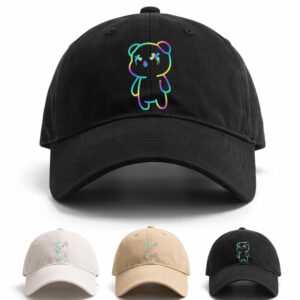Boné Masculino Feminino Urso Neon Glitch Moda Urbana Estético Urbano Estilo Qualidade Ajustável - Oferta na Shopee