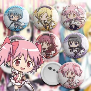 Bottons Puella Magi Madoka Magica - broche alfinete boton bottom button pin - Oferta na Shopee
