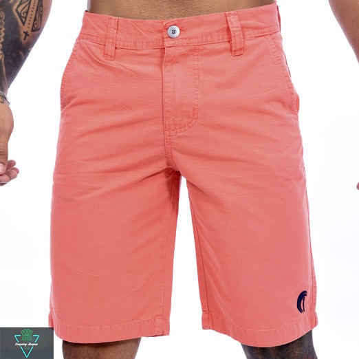 Bermuda Sarja Tradicional Masculina Salmão - Icari Fashion Bermuda Sarja Tradicional Masculina Salmão - Icari Fashion - Oferta na Shopee