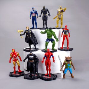 10 Pçs/Set 8-10cm Os Vingadores Super-Herói Homem De Ferro Hulk Batman Thanos Pantera Negra Foguete Thor Figuras De Ação - Oferta na Shopee