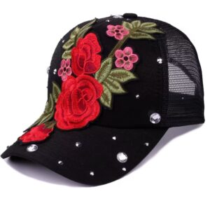 Chapéu de Sol Feminino Bordado Bordado de Beisebol Chapéu country Feminino elegante praia - Oferta na Shopee