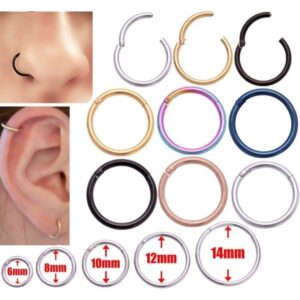 Segmento Cirúrgico Da Dobradiça De Aço Anel Do Nariz Septum Clicker Ear Helix Tragus Hoop Ring - Oferta na Shopee