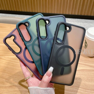 Adequado Para S24 Capa De Telefone De Sucção Magnética De Pele Ultra Fosca Com Suporte De Carregamento Sem Fio S22 S23 S - Oferta na Shopee