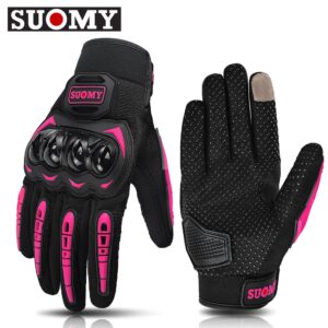 SUOMY Luvas De Motocicleta De Verão Dedo Respiráveis Anti-Queda Proteção Para Ciclismo Feminino Pink S-XL - Oferta na Shopee