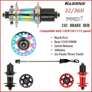 HASSNS Pro 7 36h Rolamento Do Cubo Traseiro 36Holes Freehub MTB Bicicleta Quatro Palin 32H Hub Para 7-12 Speed Noisy Cube 6 Pawl Hubs - Oferta na Shopee