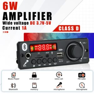 Placa amplificadora bluetooth 5v  6W MP3 Player Suporte Para Gravação De Chamadas 3.5 Mm USB placa de audio bluetooth - Oferta na Shopee