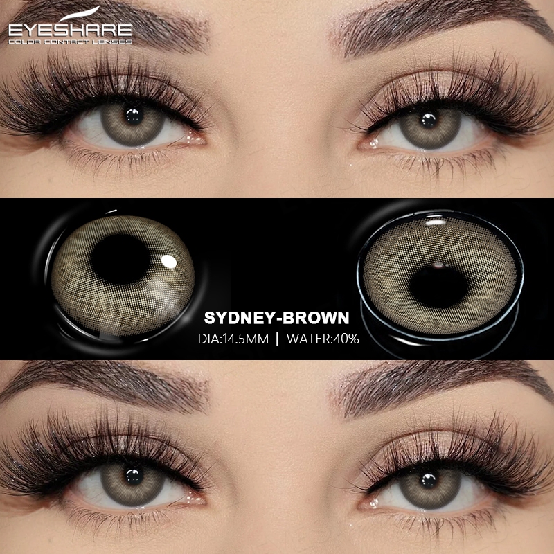 EYESHARE 2 Pcs Série SYDNEY Lentes De Contato Coloridas Para Olhos Coreano Natural Marrom Moda Anual Azuis EYESHARE 2 Pcs Série SYDNEY Lentes De Contato Coloridas Para Olhos Coreano Natural Marrom Moda Anual Azuis