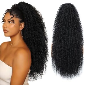 Rabo De Cavalo Encaracolado Preto Longo Cabelo Orgânico 60CM - Oferta na Shopee