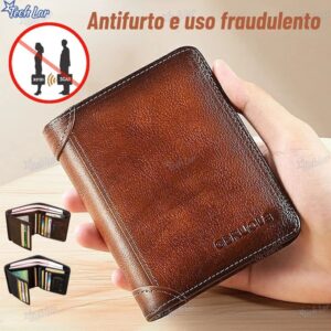 Carteira Antifurto Masculina De Couro Legítimo Vintage De Trifold E Bifold À Escolha Presentes de Natal-TL - Oferta na Shopee