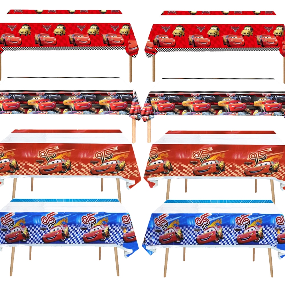 Toalha De Mesa Para Festa De Carros , Decorações Aniversário Infantil , Relâmpago Vermelho , McQueen , Capa De Plástico Toalha De Mesa Para Festa De Carros