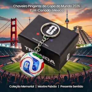 Chaveiro Copa do Mundo 2026 Pingente Bola Futebol Lembrança Colecionável Presente Fãs Caixa Luxo - Oferta na Shopee