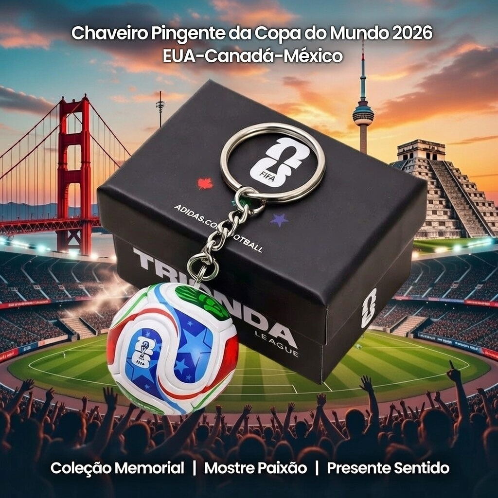 Chaveiro Copa do Mundo 2026 Pingente Bola Futebol Lembrança Colecionável Presente Fãs Caixa Luxo Chaveiro Copa do Mundo 2026 Pingente Bola Futebol Lembrança Colecionável Presente Fãs Caixa Luxo - Oferta na Shopee