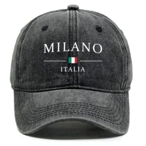 Boné De Beisebol Com " MILANO ITALIA " Impresso Ajustável Chapéu Cor Sólida Lazer Sol Para Esportes Ao Ar Livre Golfe Ac - Oferta na Shopee