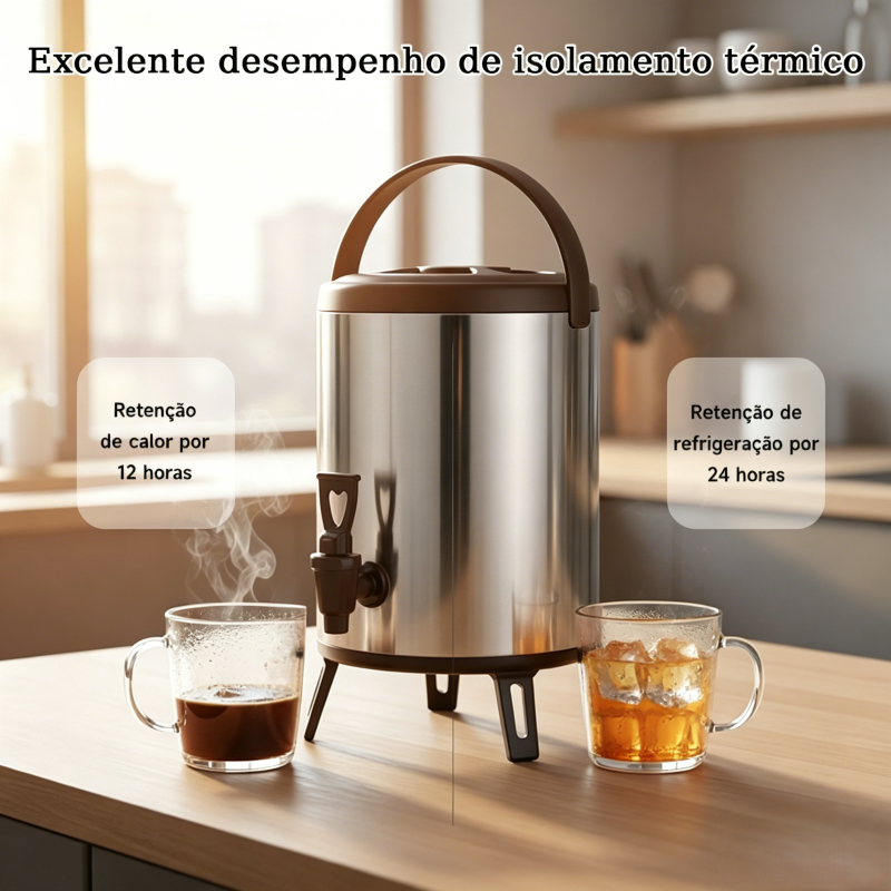 Garrafa Térmica 6L e 8L com Torneira Mantém Bebidas Quentes/Frias | Para Casa e Eventos Garrafa Térmica 6L e 8L com Torneira Mantém Bebidas Quentes/Frias | Para Casa e Eventos
