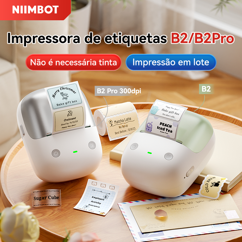 Niimbot B2/B2Pro Mini Impressora De Etiquetas Portátil Bluetooth Para Etiqueta De Nome , Adesivos De Alimentos Interrupt Niimbot B2/B2Pro Mini Impressora De Etiquetas Portátil Bluetooth Para Etiqueta De Nome