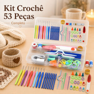 Kit 53 peças Kit Crochê Completo Para Fazer Amigurumi Agulhas Acessórios - Oferta na Shopee