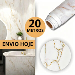 Papel de parede Adesivos para cozinha quarto Brilhante Lavável Mármore gelo 20/10M x40cm Resistente Agua - Oferta na Shopee