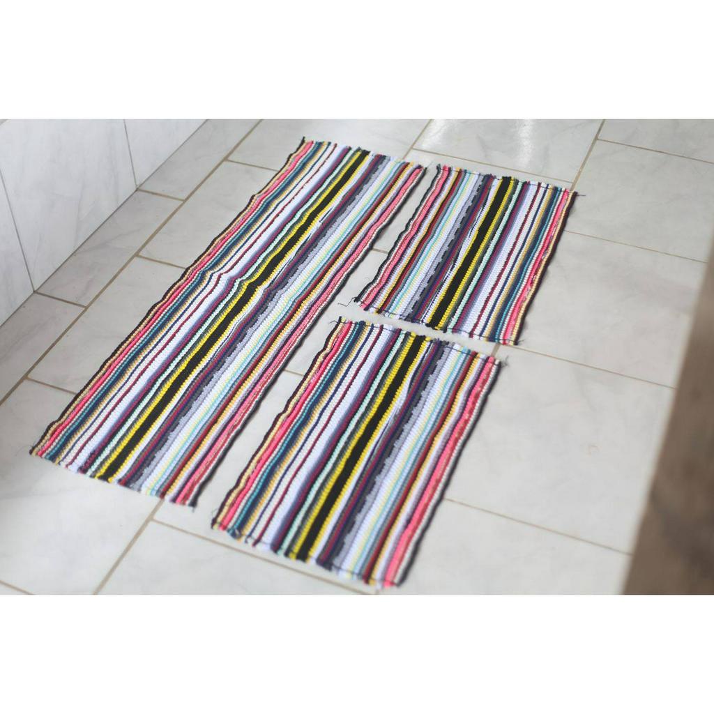 Tapete Trançado jogo 3 pcs cozinha porta entrada banheiro artesanal Tapete Trançado jogo 3 pcs cozinha porta entrada banheiro artesanal
