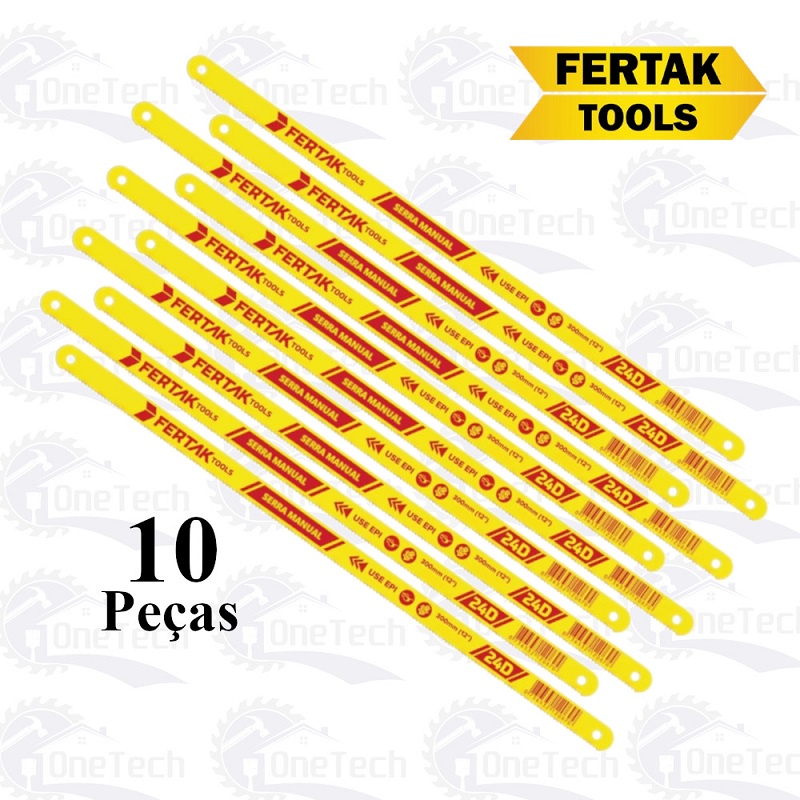 Lâmina de Arco de Serra 10 Peças 24 Dentes - 30cm (12 pol.) Fertak Lâmina de Arco de Serra 10 Peças 24 Dentes - 30cm (12 pol.) Fertak - Oferta na Shopee