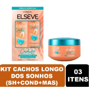 Kit Shampoo 375ml + Condicionador 170ml + Creme Tratamento Cachos Dos Sonhos 300ml Elseve Cachos Longos dos Sonhos (caixa) - Oferta na Shopee