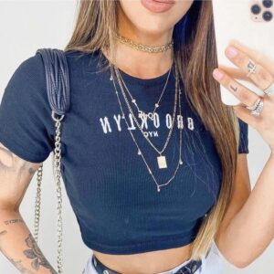 Cropped gola canelado blogueira BROKLYN - Oferta na Shopee