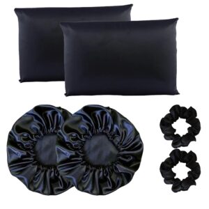 Kit completo cetim anti frizz 2 fronhas + 2 touca+ 2 scrunchie - Oferta na Shopee