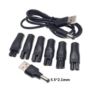 8PCS DC Conversor Cabo De Alimentação 5V Substituição Carregador Adaptador USB Adequad Para Os Tipos Cortadors De Cabelo - Oferta na Shopee