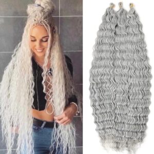 Cabelo Trança Sintético Natural De 30 Polegadas De Onda Longa E Profunda Sintética Com Cachos Afro Ombre Extensões De Trançado Para Mulheres - Oferta na Shopee