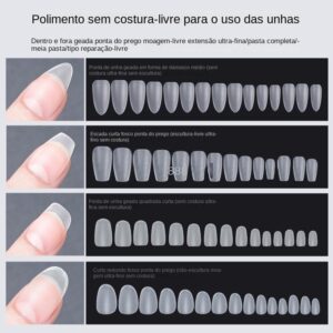 Ballerina like realistic nails/100 transparent units/stretch/art nail designer exclusive - Oferta na Shopee