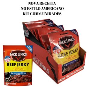 6 Beef Jerky Protein Snacks Carne Sabor Teriyaki Jack Links - Oferta na Shopee