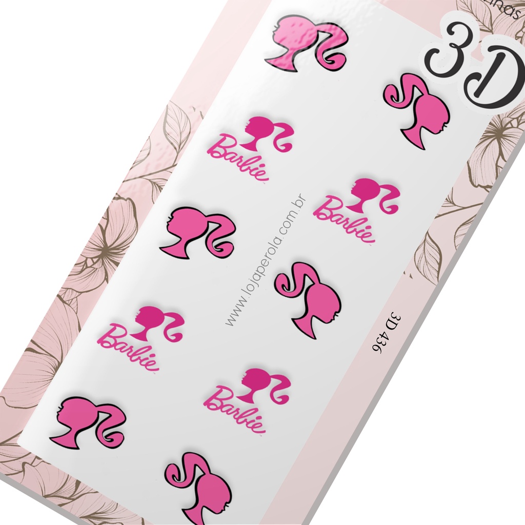 Adesivo 3D ara Unhas-Barbie Rosa-3D 436 Adesivo 3D ara Unhas-Barbie Rosa-3D 436 - Oferta na Shopee