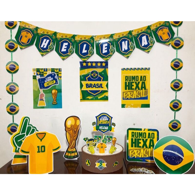 kit decoração festa e mesversario copa do mundo Brazil kit decoração festa e mesversario copa do mundo Brazil - Oferta na Shopee
