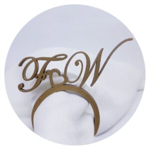 Kit 50 Anel Porta Guardanapo Personalizado Iniciais Mdf - Oferta na Shopee