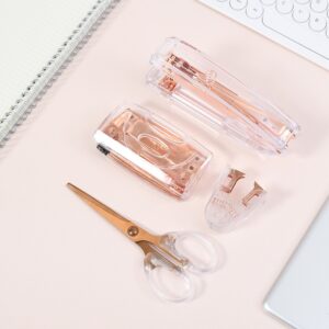 LDM Grampeador Transparente PS Rose Gold De Pregos Série Office Suprimentos - Oferta na Shopee