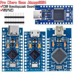 Pro Micro ATmega32U4 5V 16MHz Substituir ATmega328 Para Arduino Mini Por Cabeçalho De 2 Pinos De Linha Leonardo UNO R3 - Oferta na Shopee