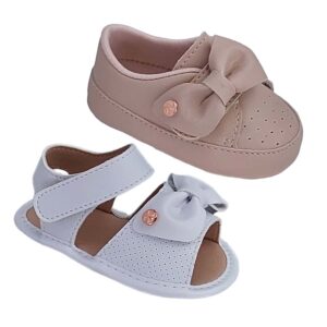 Promoção Kit 2 Pares Tênis Sandália Bebê Menina Bebezinho Confortável - Oferta na Shopee