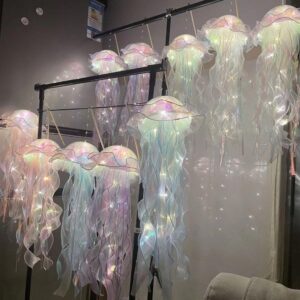 Ins Medusa Lanternas Criativas Mar Água-Viva Lâmpada Atmosfera Luz DIY Pingentes Decoração De Casa - Oferta na Shopee