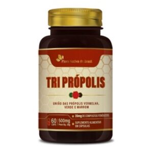 Tri Propolis - Verde Marrom Vermelho 60 Capsulas 500mg - Oferta na Shopee