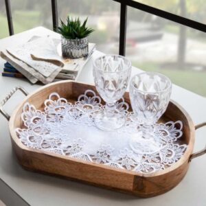 Caminho De Mesa Bandeja Toalha de Chá Veneza Branco 30x45cm Jolitex - Oferta na Shopee