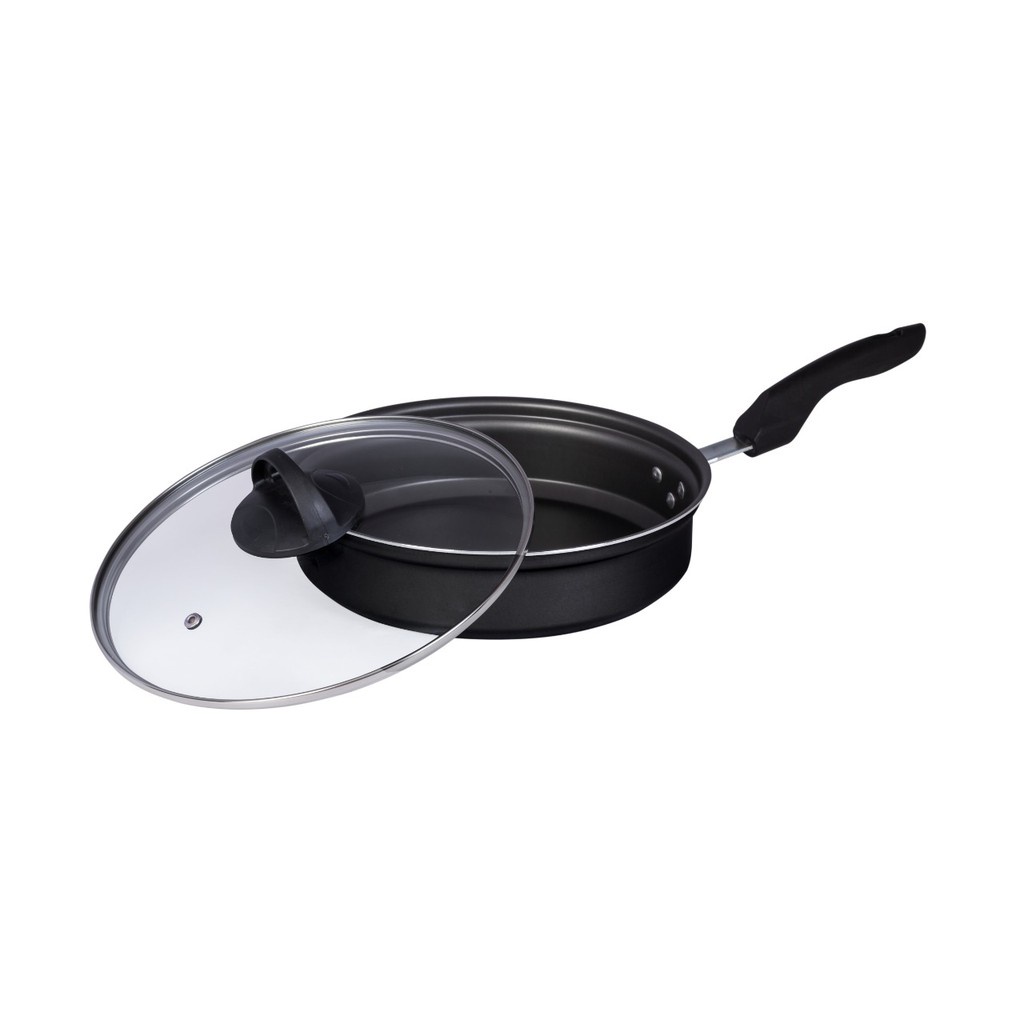 Frigideira Antiaderente com Tampa de Vidro 24 Cm Cabo Veneza Frigideira Antiaderente com Tampa de Vidro 24 Cm Cabo Veneza - Oferta na Shopee
