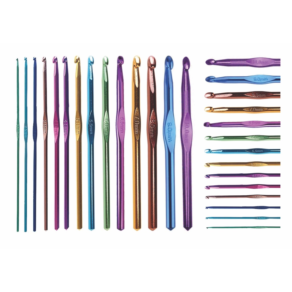 Kit Agulha Para Crochê - Pacote Com 14 Tamanhos Kit Agulha Para Crochê - Pacote Com 14 Tamanhos - Oferta na Shopee
