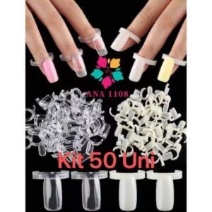 ANA1108 Kit Anel Mostruário para Esmaltes 50 Unidades Transparente/BRANCO - Oferta na Shopee