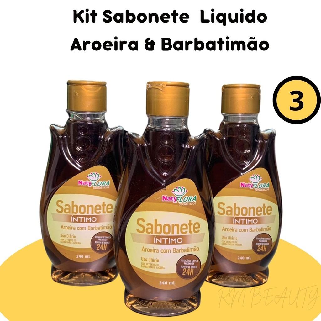 Kit 3 Sabonete Intimo Aroeira com Barbatimão Antibacteriano Liquido A Pronta Entrega Kit 3 Sabonete Intimo Aroeira com Barbatimão Antibacteriano Liquido A Pronta Entrega